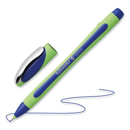 Schneider Electric Xpress Fineliner Porous Point Pen, Stick, Medium 0.8 mm, Assorted Ink Colors, Green Barrel, PK3 190093